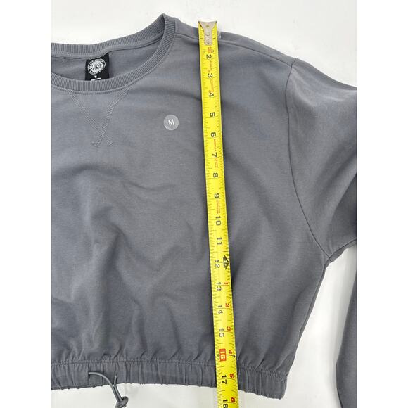 Pacsun Diana Soft Cinched Crew Neck Cropped Gray Sweatshirt Medium Nwot - Picture 7 of 8